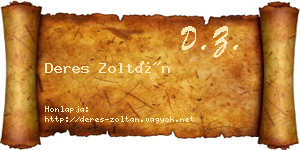Deres Zoltán névjegykártya